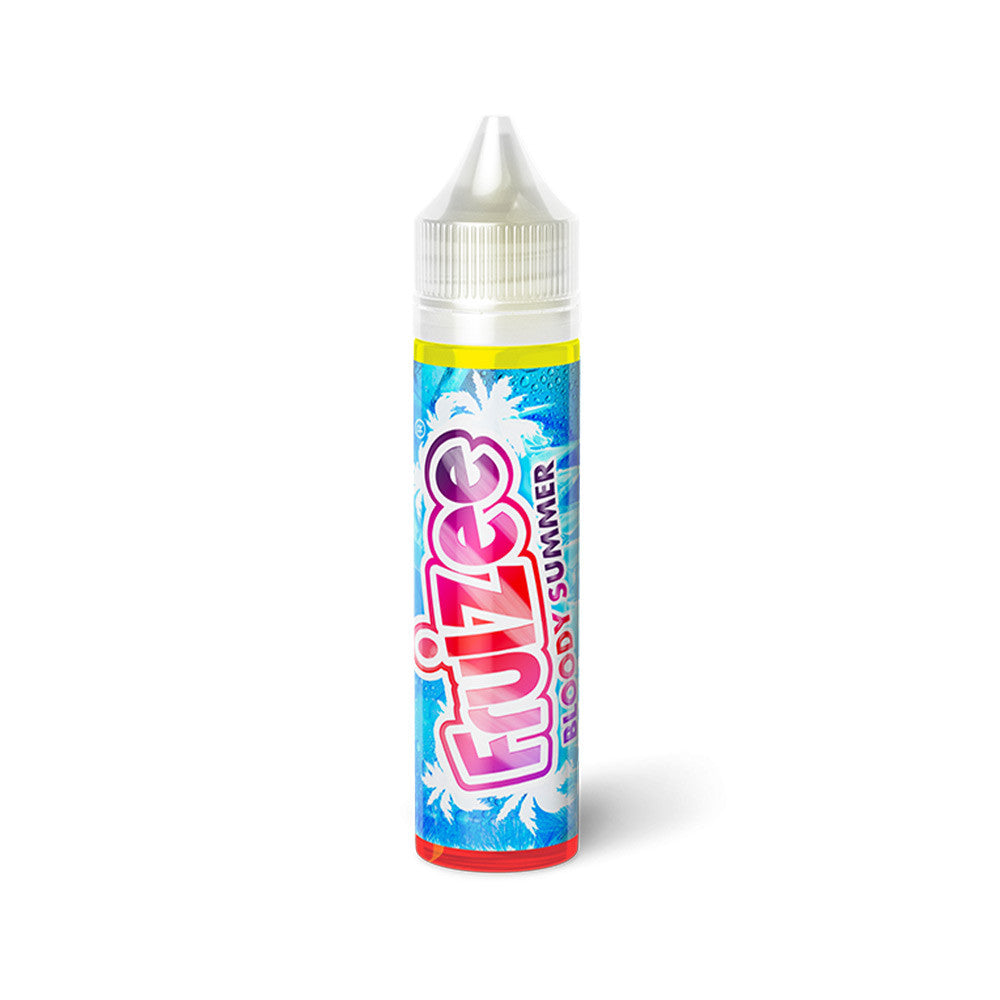 E-liquide Bloody Summer 50 ml - Fruizee. E-liquide Bloody Summer flacon transparent avec étiquette bleue et rose