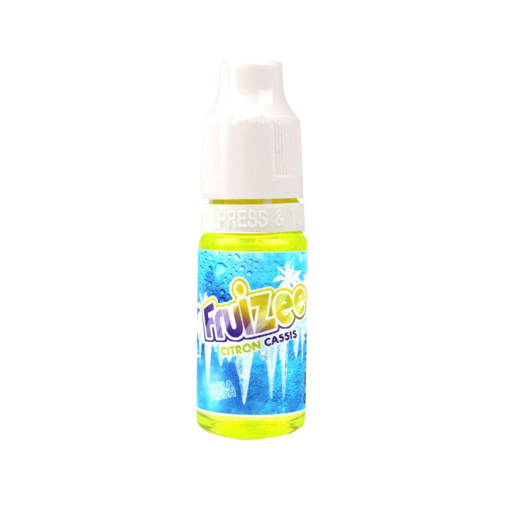 E-liquide Citron Cassis 10 ml - Fruizee - Eliquid France. E-liquide Citron Cassis avec flacon transparent et bouchon blanc