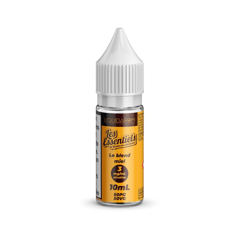E-liquide Le Blend Miel 10 ml - Les Essentiels - Liquidarom. E-liquide Le Blend Miel avec flacon transparent et bouchon blanc