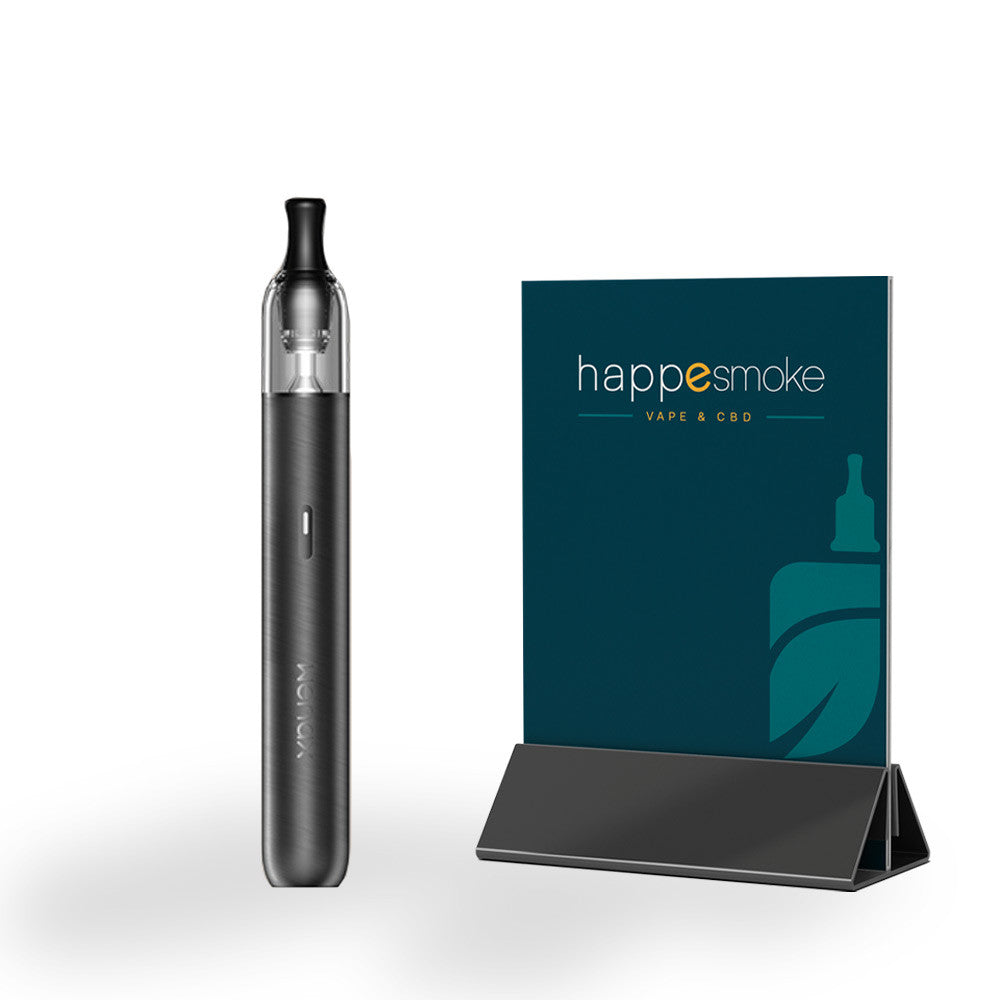 Kit Wenax M2 - GeekVape. Kit Wenax M2 vape stylo gris avec embout noir transparent