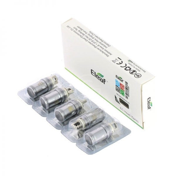 Résistances Melo EC - Eleaf. Résistances Melo EC en pack de cinq dans un blister transparent avec boîte blanche Eleaf