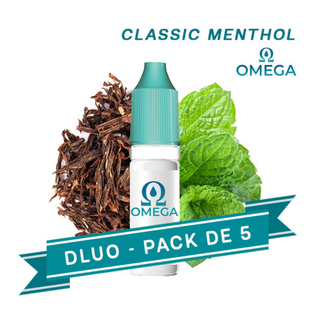 PACK DLUO x5 E-liquides Classic Menthol 10ml - Omega