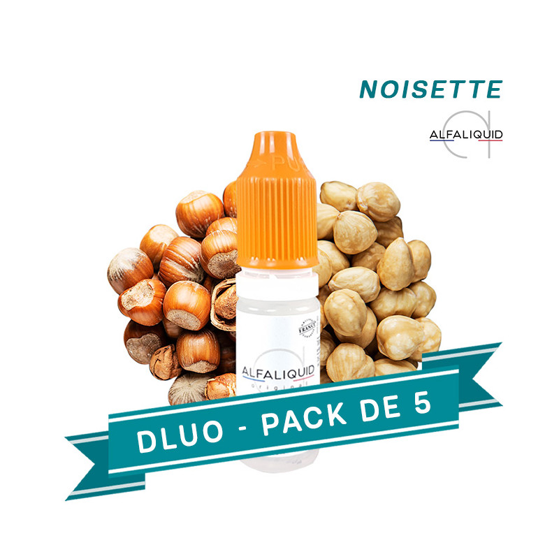 PACK DLUO X5 E-liquides Noisette 10ml - Alfaliquid