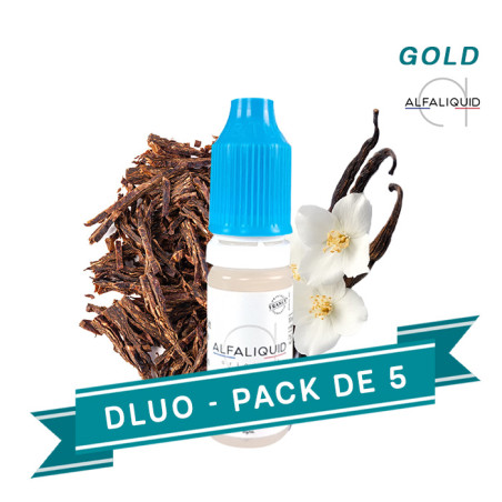 Pack DLUO X5 E-liquides GOLD 10ml - ALFALIQUID