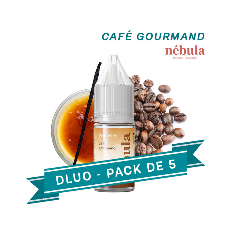 PACK DLUO x5 E-liquides Café Gourmand 10ml - Nebula