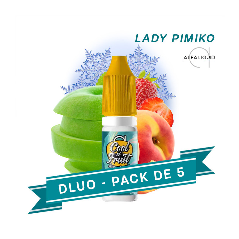 PACK DLUO x5 E-liquides Lady Pimiko Cool N Fruit 10ml - Alfaliquid
