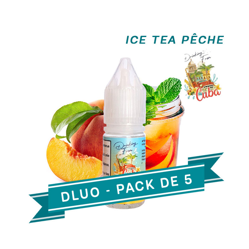 PACK DLUO x5 E-liquides Ice Tea Pêche 10ml - Drinking from Cuba