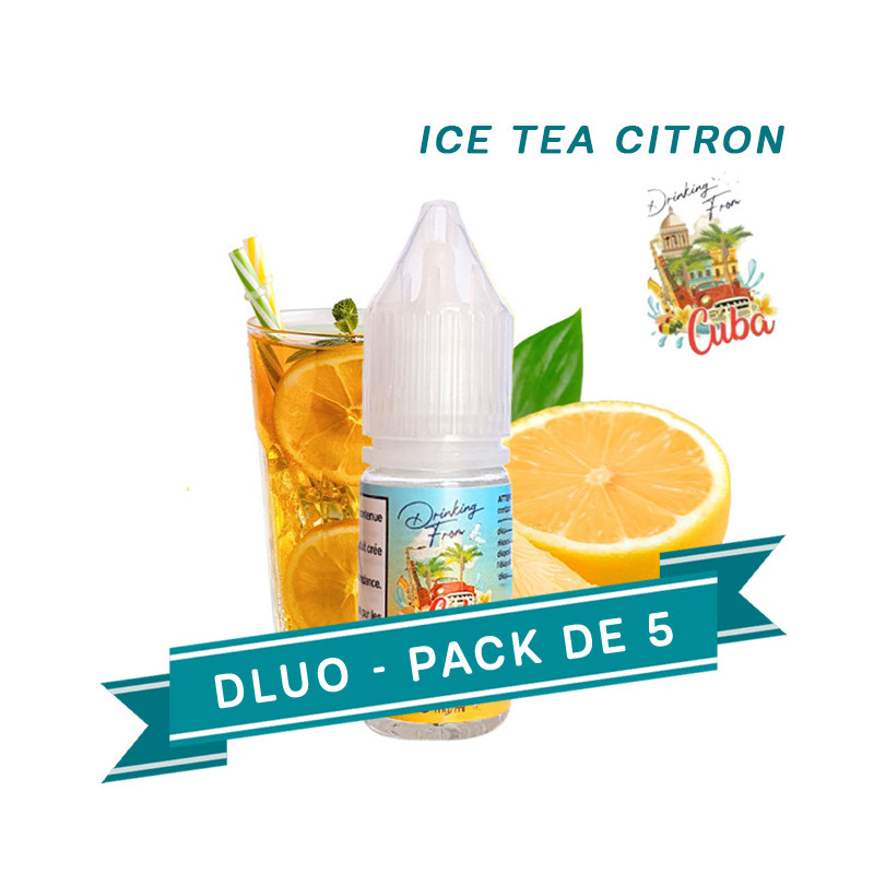 PACK DLUO x5 E-liquides Ice Tea Citron 10ml - Drinking from Cuba