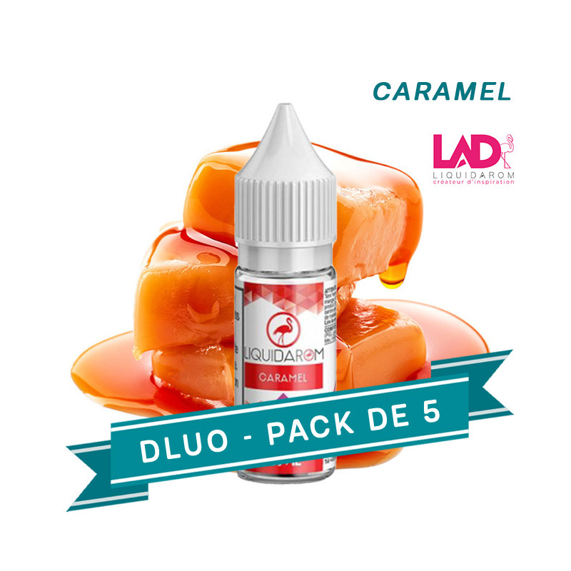 Pack DLUO x 5 e-liquides Caramel 10mL - Liquidarom