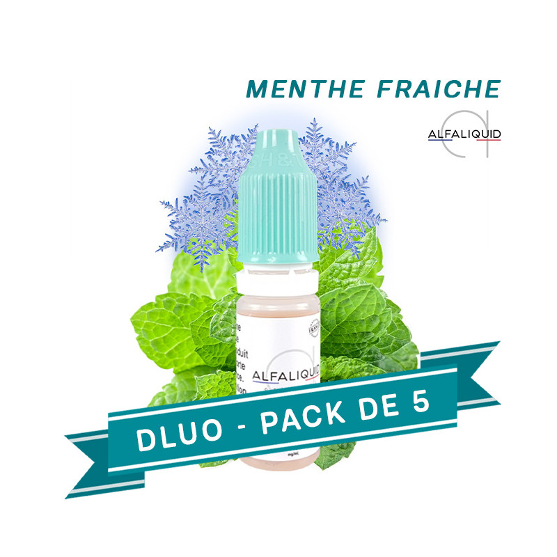PACK DLUO x5 E-liquides Menthe Fraîche 10ml - Alfaliquid