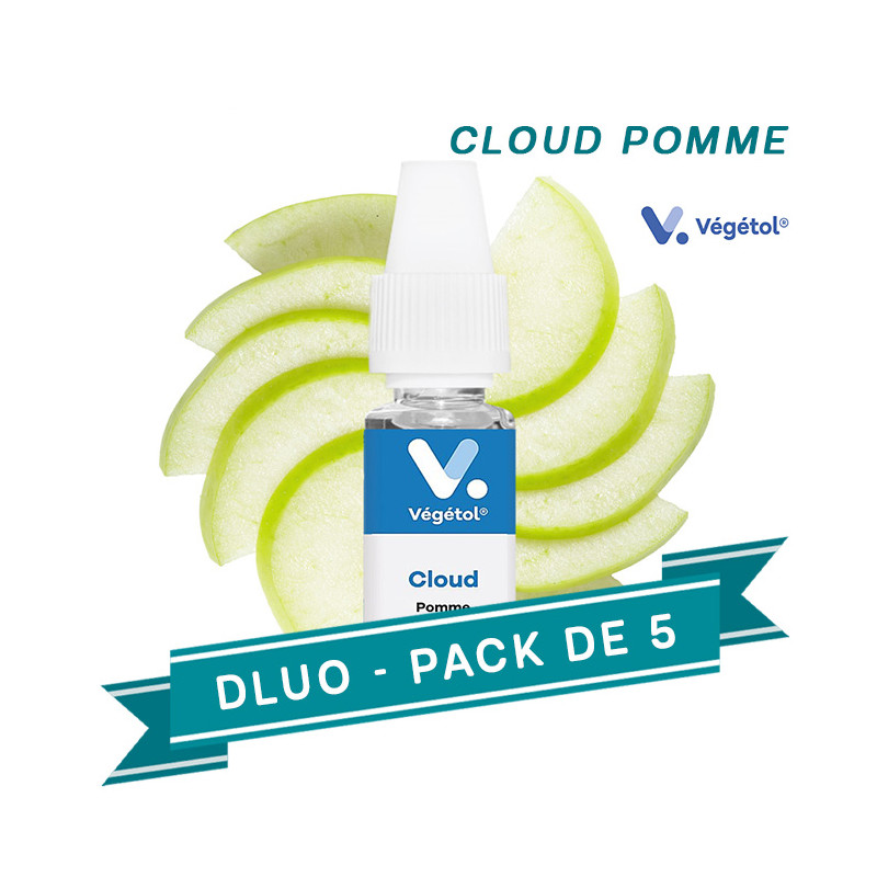 DLUO PACK X5  E-LIQUIDES CLOUD POMME  10ML - VEGETOL