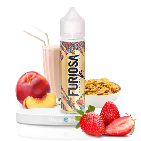 40ML FURIOSA VAPOR - DRAGON CLOUDS 10/90 (milkshake nectarine, coulis fraise, cereales))