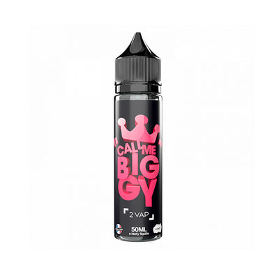 E-liquide 2 Vap 50 ml - Etasty. E-liquide 2 Vap avec flacon noir et texte rose call me big gy