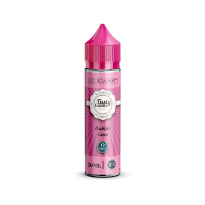 E-liquide Bubble Gum 50 ml - Tasty Collection - LiquidArom. E-liquide Bubble Gum flacon transparent avec bouchon rose vif