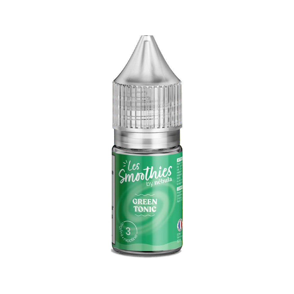 E-liquide Green Tonic 10 ml - Les Smoothies - Nébula. E-liquide Green Tonic avec flacon transparent et étiquette verte