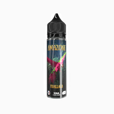 E-liquide Huallaga 50 ml - E. tasty. E-liquide Huallaga 50 ml flacon transparent avec étiquette illustrée d'un oiseau rouge en vol