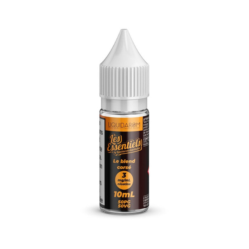E-liquide Le Blend Corsé 10 ml - Les Essentiels - Liquidarom. E-liquide Le Blend Corsé 10 ml avec flacon transparent et bouchon blanc