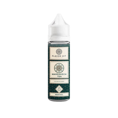 E-liquide Marrakech 50 ml- Flavor Hit. E-liquide Marrakech 50 ml avec flacon transparent et étiquette verte et blanche