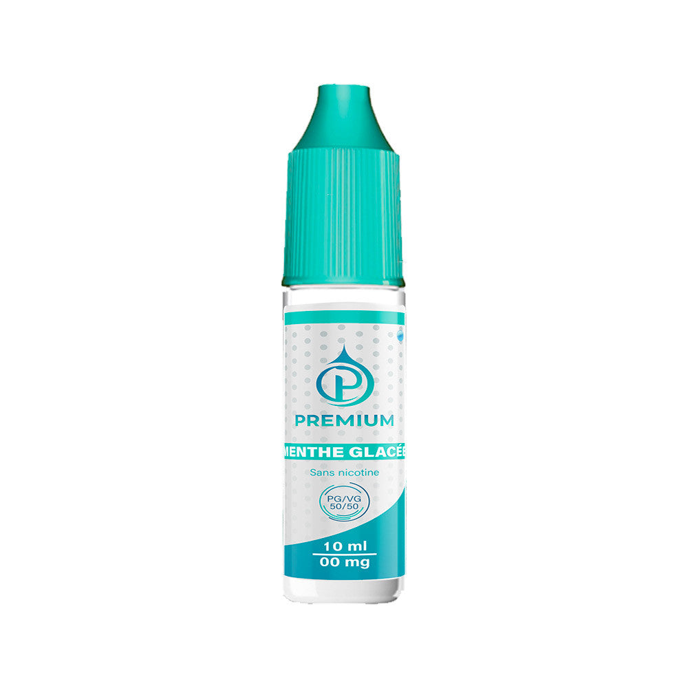 E-liquide Menthe Glacée 10 ml - Premium (ex OMEGA). E-liquide Menthe Glacée 10 ml flacon transparent avec bouchon vert