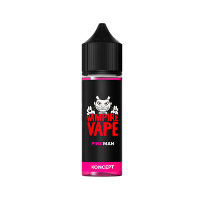 E-liquide Pinkman 50 ml - Vampire Vape. E-liquide Pinkman avec flacon noir et étiquette rouge, blanc et rose