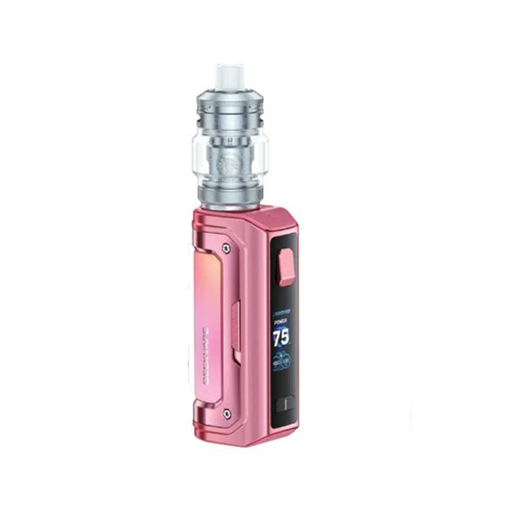 Kit Mini 5 3200mAh - GeekVape. Kit Mini 5 3200mAh en métal rose avec écran et réservoir transparent