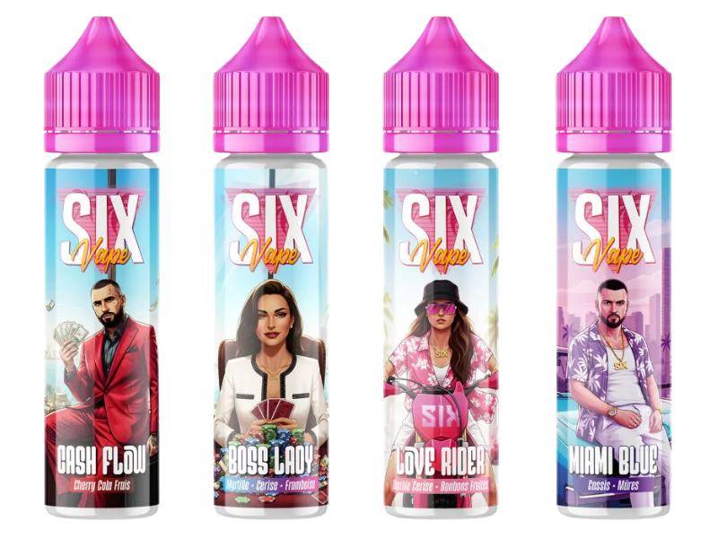 4 E liquides Six Vape